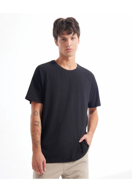 Camiseta Para Hombre Manga Corta Cuello Redondo Color Negro Marca Seven Seven #45092306