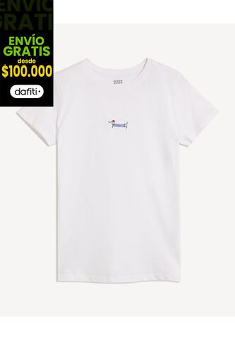 Camiseta Para Mujer Manga Corta Cuello Redondo Color Crudo Marca Seven Seven #28096548 Seven Seven