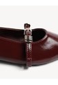 Baletas Punta Fina Con Hebilla  Para Mujer Vino Seven Seven de Seven Seven