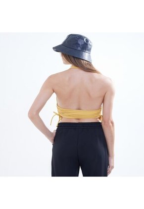 Crop Top Para Mujer Manga Sisa Color Mostaza Marca Seven Seven #28095698