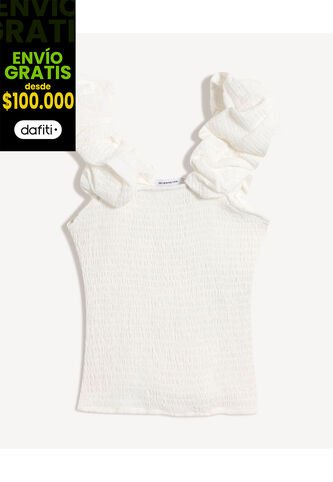 Blusa Para Mujer Manga Corta Color Crudo Marca Seven Seven #28124105 Seven Seven