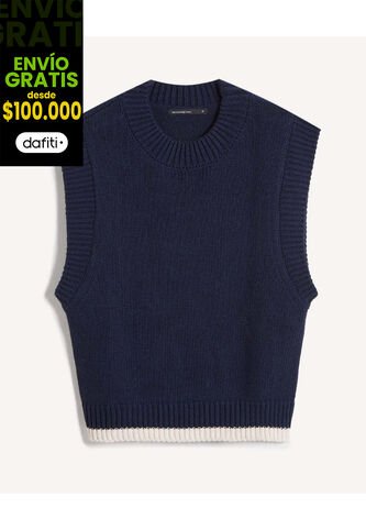 Chaleco Para Mujer Punto Color Azul Marca Seven Seven #28250145 Seven Seven