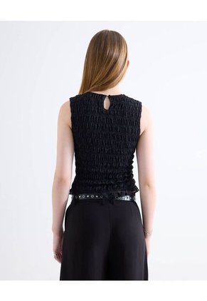 Camiseta  Para Mujer Manga Sisa Cuello Redondo Color Negro Marca Seven Seven #28096603