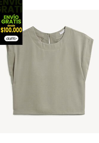 Blusa Para Mujer Manga Corta Color Verde Marca Seven Seven #28124094 Seven Seven