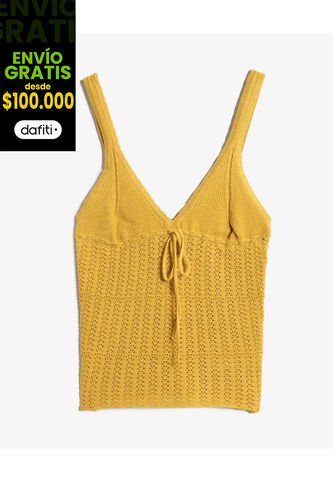 Camiseta Para Mujer Manga Sisa Cuello V Color Amarillo Marca Seven Seven #28096425 Seven Seven