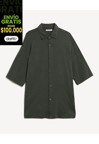 Camisa Para Hombre Manga Corta Sin Bolsillo Cuello Casual M Color Verde Marca Seven Seven #45012171 Seven Seven