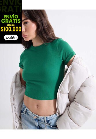 Camiseta Para Mujer Manga Corta Cuello Redondo Color Verde Marca Seven Seven #28096179 Seven Seven