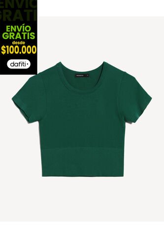 Camiseta Para Mujer Manga Corta Cuello Redondo Color Verde Marca Seven Seven #28096455 Seven Seven