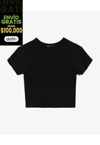 Camiseta Para Mujer Manga Corta Cuello Redondo Color Negro Marca Seven Seven #28096455 Seven Seven