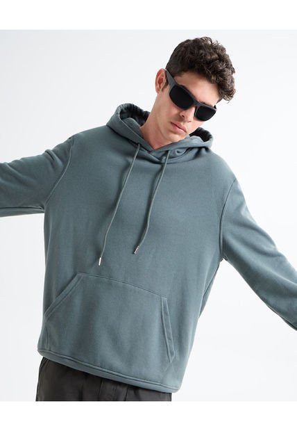 Buzo Para Hombre Hoodie Color Verde Oscuro Marca Seven Seven #45060687