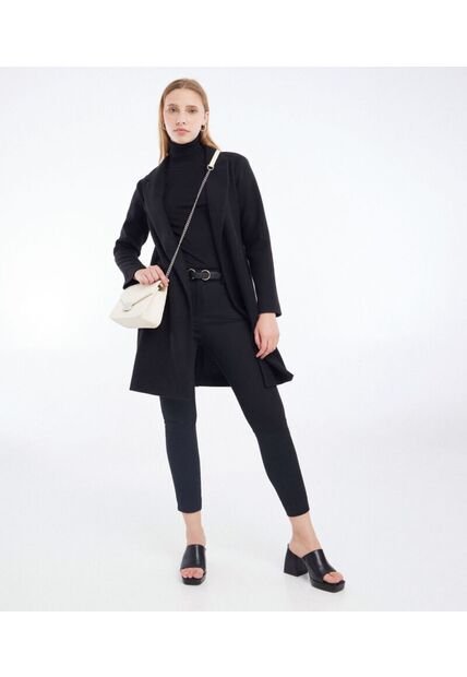 Pantalón Chino Con Cinturón  Para Mujer Negro Seven Seven
