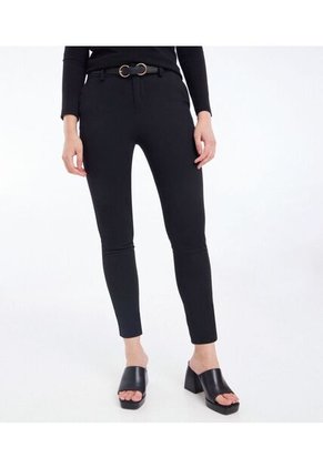 Pantalón Chino Con Cinturón  Para Mujer Negro Seven Seven