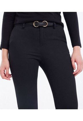 Pantalón Chino Con Cinturón  Para Mujer Negro Seven Seven