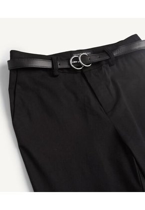 Pantalón Chino Con Cinturón  Para Mujer Negro Seven Seven