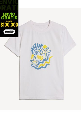 Camiseta Para Mujer Manga Corta Cuello Redondo Color Crudo Marca Seven Seven #28096537 Seven Seven