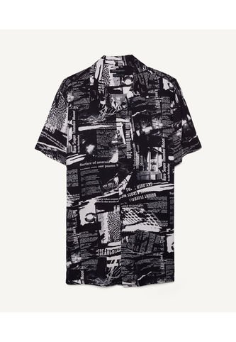 Camisa Para Hombre Manga Corta  Color Negro Marca Seven Seven #45011831 Seven Seven