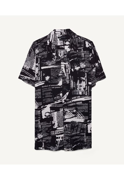 Camisa Para Hombre Manga Corta  Color Negro Marca Seven Seven #45011831