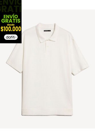 Polo Para Hombre Cuello Maquina Sin Bolsillo Color Marfil Marca Seven Seven #45110944 Seven Seven