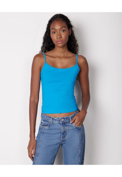 Camiseta Para Mujer Manga Sisa Color Azul Pastel Marca Seven Seven #28095417