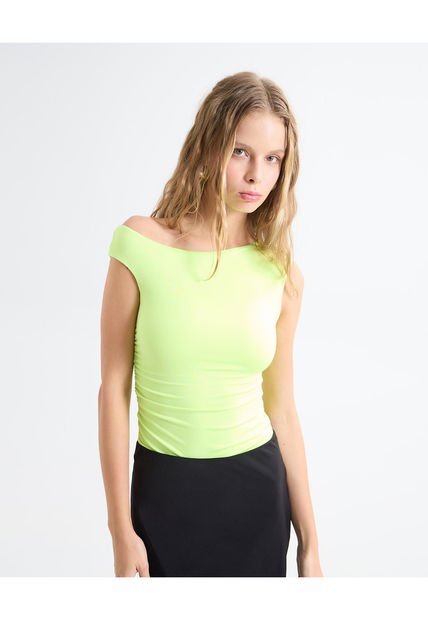 Camiseta Para Mujer Manga Sisa Moda Color Verde Claro Marca Seven Seven #28096260