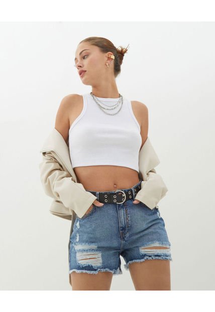 Camiseta Para Mujer Manga Sisa Color Blanco Marca Seven Seven #28094738