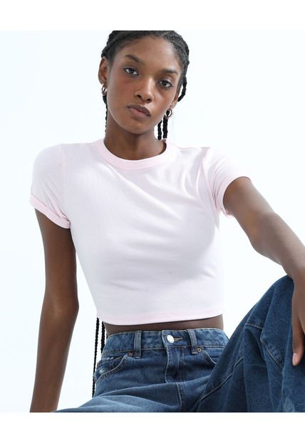 Camiseta Para Mujer Manga Corta Color Rosa Marca Seven Seven #28095778