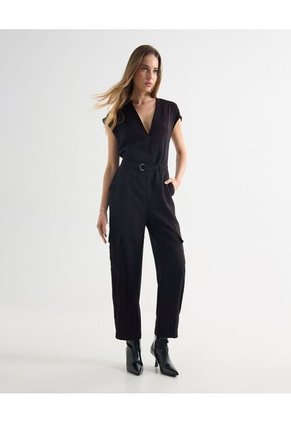 Enterizo Para Mujer Manga Corta Color Negro Marca Seven Seven #28320437