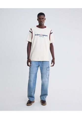 Jean Loose Cargo Con Desgaste  Para Hombre Azul Seven Seven Seven Seven