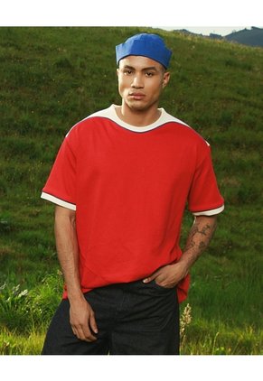 Camiseta Contrastes En Bordes  Para Hombre Rojo Seven Seven