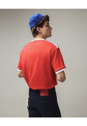Camiseta Contrastes En Bordes  Para Hombre Rojo Seven Seven