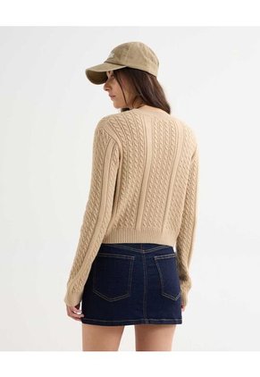 Saco Tejido Tricot  Para Mujer Arena Seven Seven