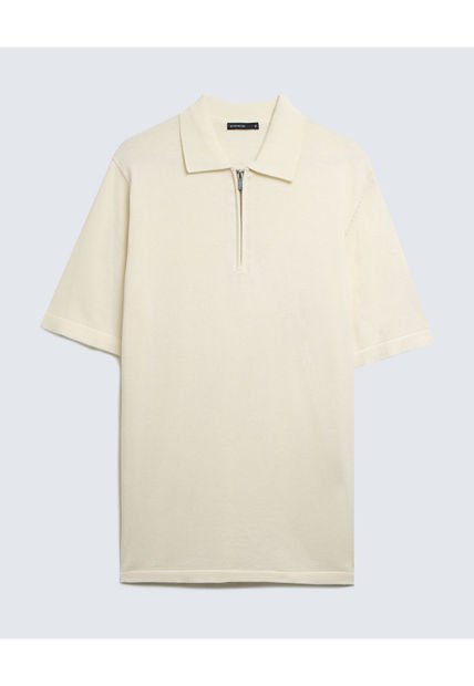 Polo Para Hombre Cuello Tejido  Color Crema Marca Seven Seven #45110850