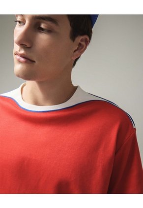 Camiseta Contrastes En Bordes  Para Hombre Rojo Seven Seven