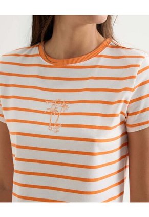 Camiseta Para Mujer Manga Corta Cuello Redondo Color Naranja Marca Seven Seven #28096293