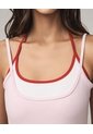 Vestido Doble Ajustado  Para Mujer Rosado Seven Seven de Seven Seven