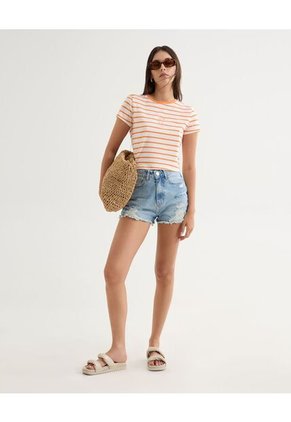 Camiseta Para Mujer Manga Corta Cuello Redondo Color Naranja Marca Seven Seven #28096293