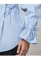 Blusa Manga Volumen Cuello Desmontable  Para Mujer Azul Seven Seven de Seven Seven
