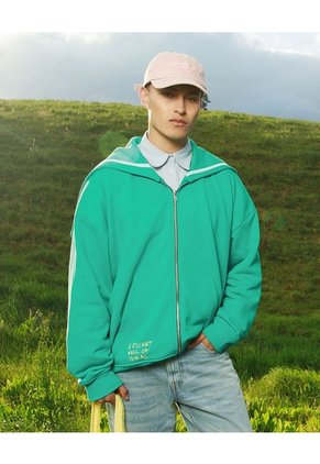 Buzo Hoodie Capucha Transformable Para Hombre Verde Seven Seven