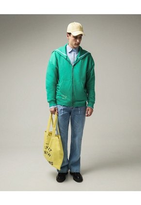 Buzo Hoodie Capucha Transformable Para Hombre Verde Seven Seven
