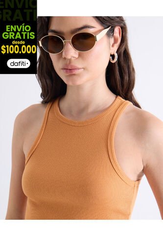 Camiseta Para Mujer Manga Sisa Cuello Redondo Color Naranja Marca Seven Seven #28096574 Seven Seven