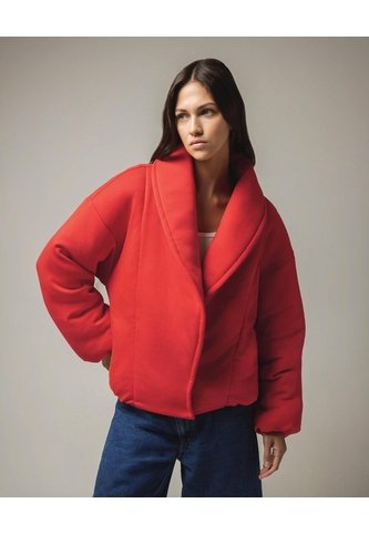 Chaqueta Acolchada Solapa Amplia  Para Mujer Rojo Seven Seven Seven Seven