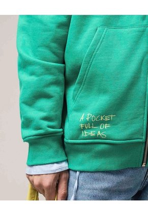 Buzo Hoodie Capucha Transformable Para Hombre Verde Seven Seven