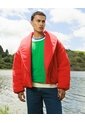 Chaqueta Acolchada Solapa Amplia  Para Mujer Rojo Seven Seven de Seven Seven