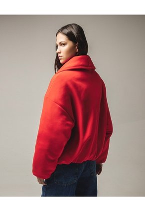 Chaqueta Acolchada Solapa Amplia  Para Mujer Rojo Seven Seven