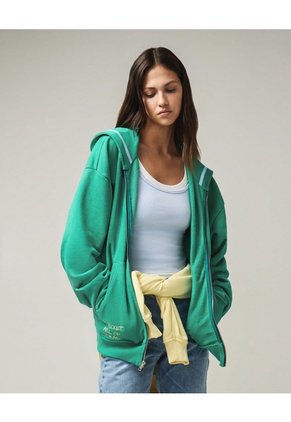 Buzo Hoodie Capucha Transformable Para Hombre Verde Seven Seven