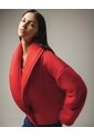 Chaqueta Acolchada Solapa Amplia  Para Mujer Rojo Seven Seven de Seven Seven