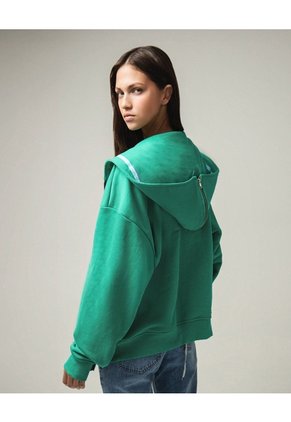 Buzo Hoodie Capucha Transformable Para Hombre Verde Seven Seven