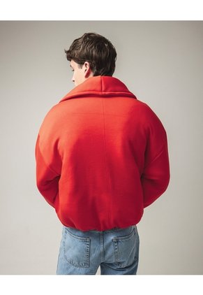 Chaqueta Acolchada Solapa Amplia  Para Mujer Rojo Seven Seven