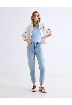 Camiseta  Para Mujer Manga Sisa Moda Color Celeste Marca Seven Seven #28096581