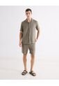 Bermuda Regular Encauchada  Para Hombre Verde Seven Seven de Seven Seven